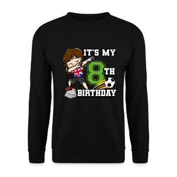 Football girl c’est mon drapeau de 8ème anniversaire - Sweat-shirt Unisexe - noir - Devant - Alina (178cm) & Michal (187cm)