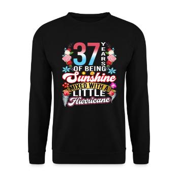 37 years of sunshine mixed with a small - Unisex Sweatshirt - black - Front - Alina (178cm) & Michal (187cm)