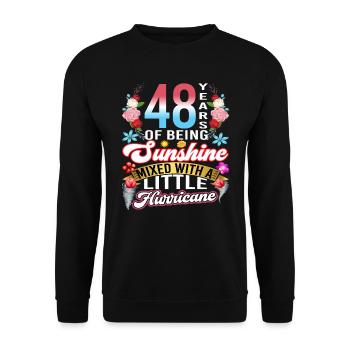 48 years of sunshine mixed with a small - Unisex Sweatshirt - black - Front - Alina (178cm) & Michal (187cm)