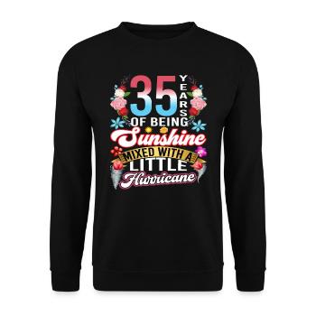 35 years of sunshine mixed with a small - Unisex Sweatshirt - black - Front - Alina (178cm) & Michal (187cm)