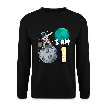 Je suis 1 chambre astronaute enfant Moon Walker 1. - Sweat-shirt Unisexe - noir - Devant - Alina (178cm) & Michal (187cm)
