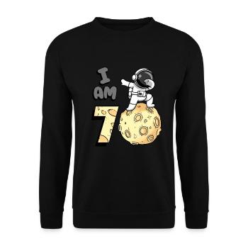 Je suis 1 chambre astronaute enfant Moon Walker 1. - Sweat-shirt Unisexe - noir - Devant - Alina (178cm) & Michal (187cm)