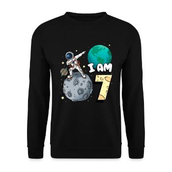 Je suis astronaute de 7 chambres enfant Moon Walker 7. - Sweat-shirt Unisexe - noir - Devant - Alina (178cm) & Michal (187cm)