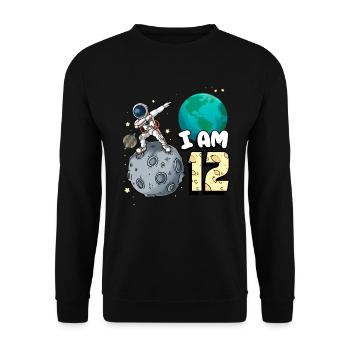 Je suis astronaute de 12 chambres enfant Moon Walker 12. - Sweat-shirt Unisexe - noir - Devant - Alina (178cm) & Michal (187cm)