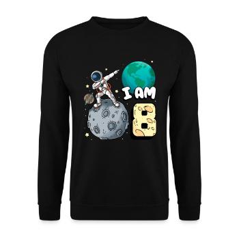 Je suis astronaute de 8 chambres enfant Moon Walker 8. - Sweat-shirt Unisexe - noir - Devant - Alina (178cm) & Michal (187cm)