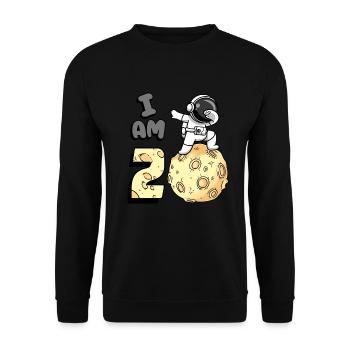 I am 2 room astronaut child Moon Walker 2. - Unisex Sweatshirt - black - Front - Alina (178cm) & Michal (187cm)