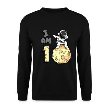 Je suis 1 chambre astronaute enfant Moon Walker 1. - Sweat-shirt Unisexe - noir - Devant - Alina (178cm) & Michal (187cm)