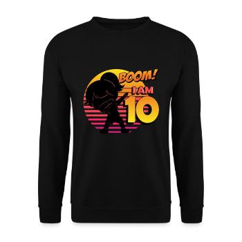 Boom I'm 10 | Birthday Girl | 10th Birthday Party - Unisex Sweatshirt - black - Front - Alina (178cm) & Michal (187cm)