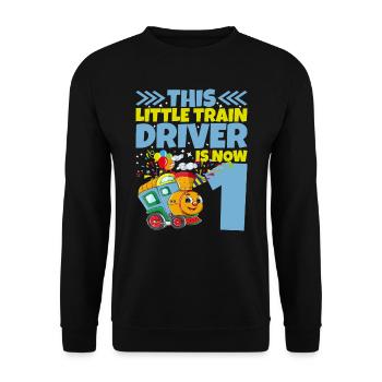 1. Geburtstag Dieser Kleine Lokführer Ist Jetzt 1 - Unisex Pullover - Schwarz - Vorne - Alina (178cm) & Michal (187cm)