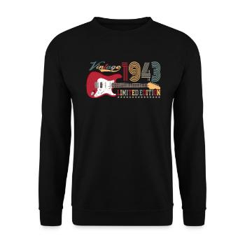 Vintage 1943 Édition Limitée 79ème anniversaire | - Sweat-shirt Unisexe - noir - Devant - Alina (178cm) & Michal (187cm)