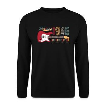 Vintage 1946 Limited Edition 76th birthday | - Unisex Sweatshirt - black - Front - Alina (178cm) & Michal (187cm)