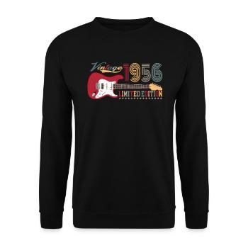 Vintage 1956 Limited Edition 66th birthday | - Unisex Sweatshirt - black - Front - Alina (178cm) & Michal (187cm)