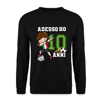 Soccer Girl C’est mon 10e anniversaire italien - Sweat-shirt Unisexe - noir - Devant - Alina (178cm) & Michal (187cm)