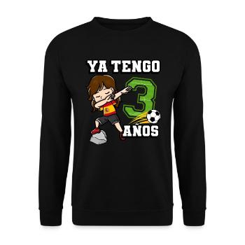 Football girl it's my 3rd birthday Spanish - Unisex Sweatshirt - black - Front - Alina (178cm) & Michal (187cm)