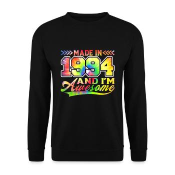 Fabriqué en 1994 et je suis génial Tie Dye coloré - Sweat-shirt Unisexe - noir - Devant - Alina (178cm) & Michal (187cm)