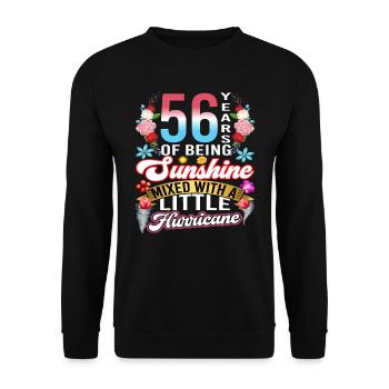 56 years of sunshine mixed with a small - Unisex Sweatshirt - black - Front - Alina (178cm) & Michal (187cm)