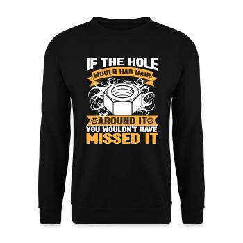 Si le trou avait des cheveux | | de cadeaux mécaniques - Sweat-shirt Unisexe - noir - Devant - Alina (178cm) & Michal (187cm)