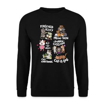 Cute Funny Cat Pun | Cute cat - Unisex Sweatshirt - black - Front - Alina (178cm) & Michal (187cm)
