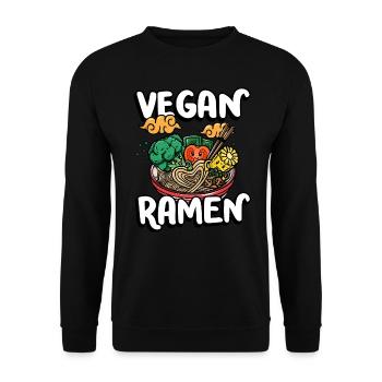 Ramen végétalien | Chemise amateur de ramen | - Sweat-shirt Unisexe - noir - Devant - Alina (178cm) & Michal (187cm)