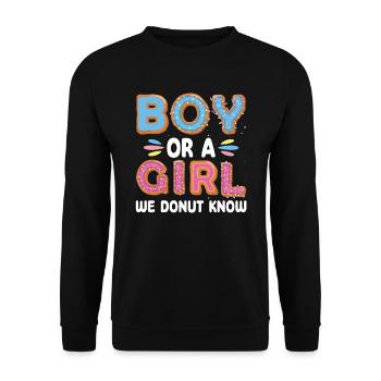 Garçon ou fille que nous connaissons - Sweat-shirt Unisexe - noir - Devant - Alina (178cm) & Michal (187cm)