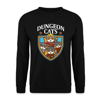 Dungeon Cats | Anime Lover | | de chemise Otaku Manga - Sweat-shirt Unisexe - noir - Devant - Alina (178cm) & Michal (187cm)