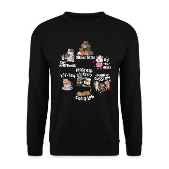 Cute Funny Cat Pun | Cute cat - Unisex Sweatshirt - black - Front - Alina (178cm) & Michal (187cm)