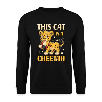 Diese Katze Ist Ein Gepard | Anime-liebhaber | - Unisex Pullover - Schwarz - Vorne - Alina (178cm) & Michal (187cm)