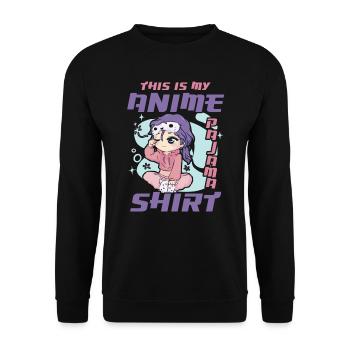 This Is My Anime Pajama Clothing | - Unisex Sweatshirt - black - Front - Alina (178cm) & Michal (187cm)