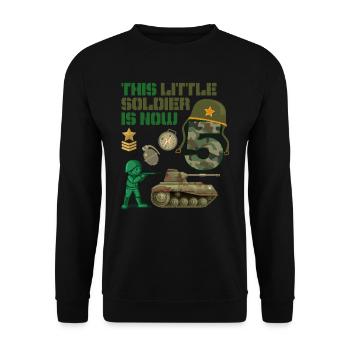 This little soldier is now 5 Army Tank 5. - Unisex Sweatshirt - black - Front - Alina (178cm) & Michal (187cm)