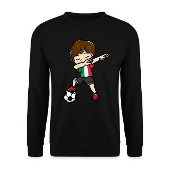 Dabbing Young Football Players Italian Flag - Unisex Sweatshirt - black - Front - Alina (178cm) & Michal (187cm)