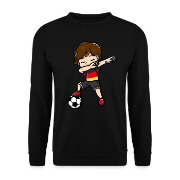 Dabbing Young Football Players German Flag - Unisex Sweatshirt - black - Front - Alina (178cm) & Michal (187cm)