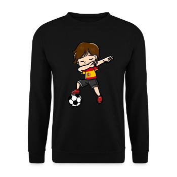 Dabbing jeunes joueurs de football drapeau espagnol - Sweat-shirt Unisexe - noir - Devant - Alina (178cm) & Michal (187cm)