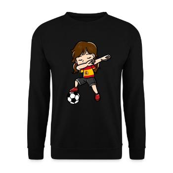 Dabbing Girls Football Player Drapeau espagnol - Sweat-shirt Unisexe - noir - Devant - Alina (178cm) & Michal (187cm)