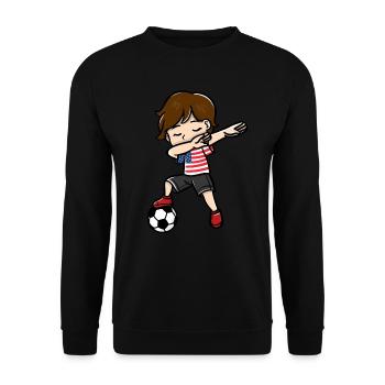 Jeunes joueurs de football athlètes dab up - Sweat-shirt Unisexe - noir - Devant - Alina (178cm) & Michal (187cm)