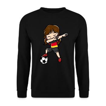 Dabbing Girls Football Player Drapeau allemand - Sweat-shirt Unisexe - noir - Devant - Alina (178cm) & Michal (187cm)