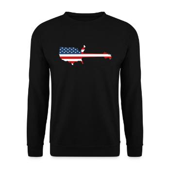 Inspiré américain par la guitare électrique - Sweat-shirt Unisexe - noir - Devant - Alina (178cm) & Michal (187cm)