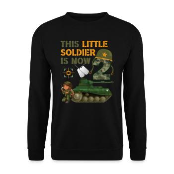 Ce petit soldat est maintenant 2 char de l’armée 2nd - Sweat-shirt Unisexe - noir - Devant - Alina (178cm) & Michal (187cm)