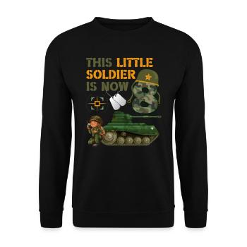 This little soldier is now 8 Army Tank 8. - Unisex Sweatshirt - black - Front - Alina (178cm) & Michal (187cm)