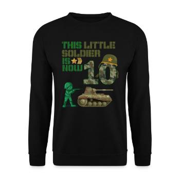 Ce petit soldat est maintenant 10 Char de l’Armée 10. - Sweat-shirt Unisexe - noir - Devant - Alina (178cm) & Michal (187cm)