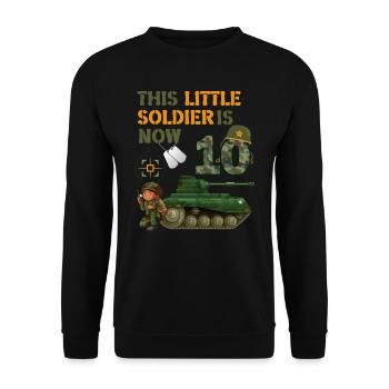 This little soldier is now 10 Army Tank 10. - Unisex Sweatshirt - black - Front - Alina (178cm) & Michal (187cm)