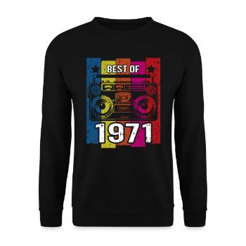 Best Of 1971 Stereo Radio Kassettenspieler - Unisex Pullover - Schwarz - Vorne - Alina (178cm) & Michal (187cm)