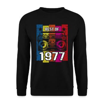 Best Of 1977 Stereo Radio Kassettenspieler - Unisex Pullover - Schwarz - Vorne - Alina (178cm) & Michal (187cm)