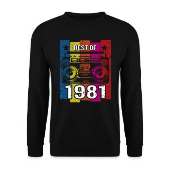 Best Of 1981 Stereo Radio Kassettenspieler - Unisex Pullover - Schwarz - Vorne - Alina (178cm) & Michal (187cm)