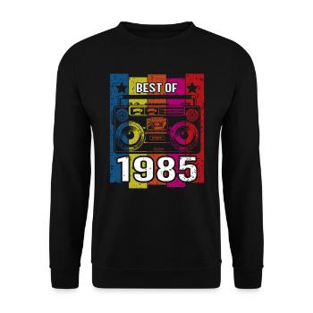 Best Of 1985 Stereo Radio Kassettenspieler - Unisex Pullover - Schwarz - Vorne - Alina (178cm) & Michal (187cm)