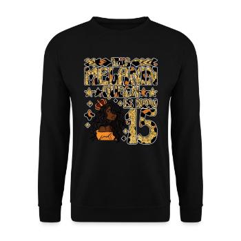 Cette reine de mélanine est maintenant noire de 15 ans - Sweat-shirt Unisexe - noir - Devant - Alina (178cm) & Michal (187cm)
