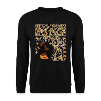 Cette reine de mélanine est maintenant noire de 20 ans - Sweat-shirt Unisexe - noir - Devant - Alina (178cm) & Michal (187cm)