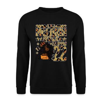 Cette reine de mélanine est maintenant noire de 22 ans - Sweat-shirt Unisexe - noir - Devant - Alina (178cm) & Michal (187cm)