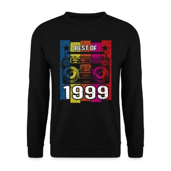 Best Of 1999 Stereo Radio Kassettenspieler - Unisex Pullover - Schwarz - Vorne - Alina (178cm) & Michal (187cm)