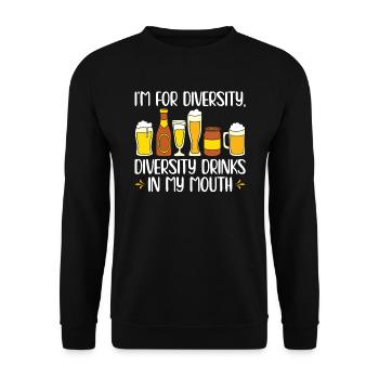 Diversity Drinks In My Mouth | Beer lovers - Unisex Sweatshirt - black - Front - Alina (178cm) & Michal (187cm)