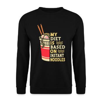 My Diet Is Instant Noodles | Ramen Lover Shirt | - Unisex Sweatshirt - black - Front - Alina (178cm) & Michal (187cm)